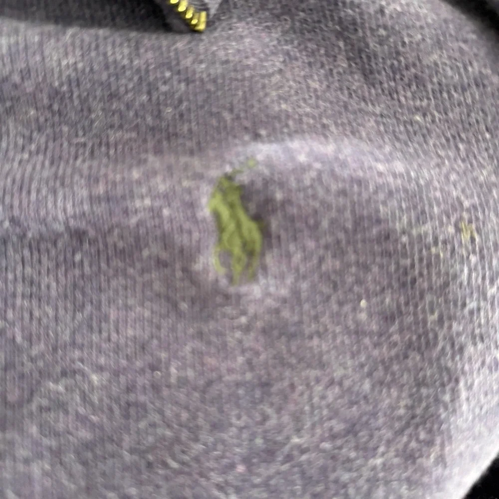 Polo Ralph Lauren Sweater Mens 4XB Big Purple Quarter Zip 100% Cotton Green Pony
